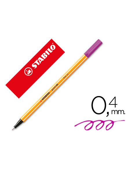 Rotulador stabilo punta de fib ra point 88 violeta punta fina 0,4mm