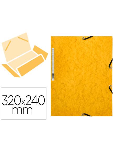 Carpeta q-connect gomas kf02166 carton simil-prespan solapas 320x243 mm amarilla