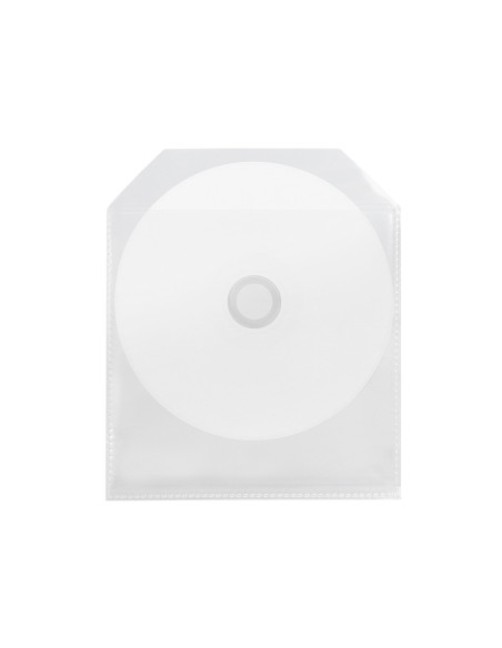 Sobre para cd q-connect polipropileno con solapa -pack de 50 unidades
