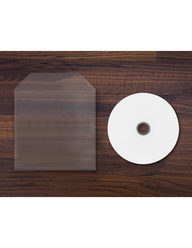 Sobre para cd q-connect polipropileno con solapa -pack de 50 unidades