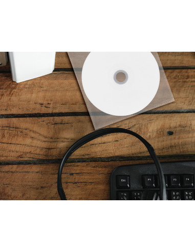 Sobre para cd q-connect polipropileno con solapa -pack de 50 unidades