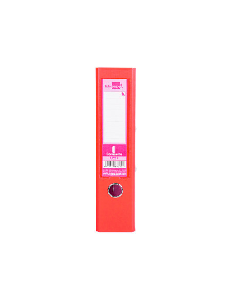Archivador de palanca liderpapel a4 documenta forrado pvc con rado lomo 75mm rojo compresor metalico