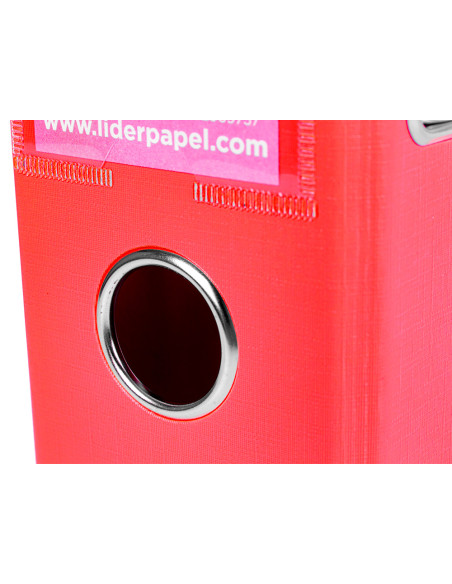 Archivador de palanca liderpapel a4 documenta forrado pvc con rado lomo 75mm rojo compresor metalico