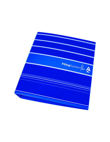 Archivador de palanca liderpapel a4 filing system forrado sin rado lomo 80mm azul con caja y compresor metalico