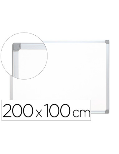 Pizarra blanca q-connect lacada magnetica marco de aluminio 200x100 cm