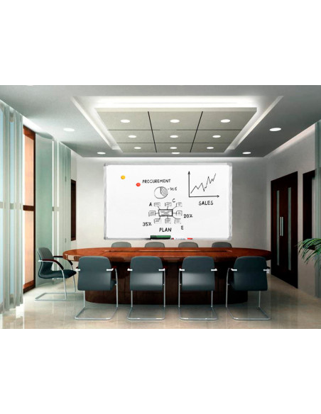 Pizarra blanca q-connect lacada magnetica marco de aluminio 200x100 cm
