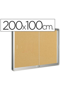 Vitrina de anuncios q-connect marco de aluminio 1000 x 2000 mm