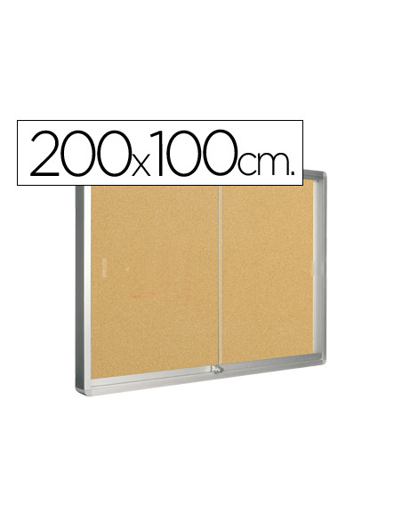 Vitrina de anuncios q-connect marco de aluminio 1000 x 2000 mm