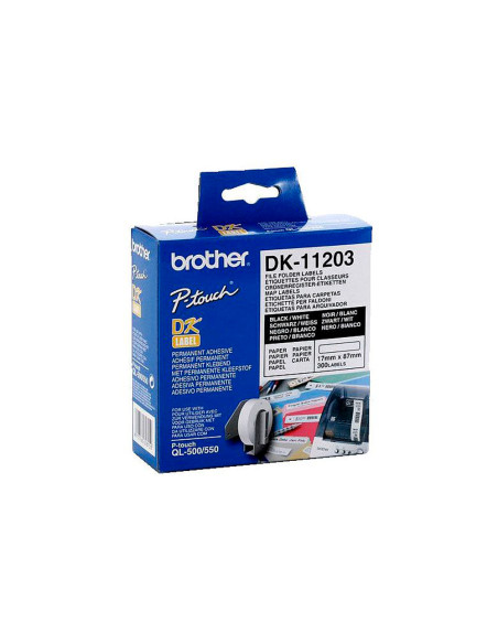Etiqueta adhesiva brother dk11203 -tamaño 17x87 mm para impresoras de etiquetas ql -300 etiquetas-