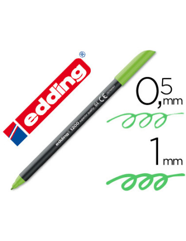 Rotulador edding punta fibra 1200 verde neon n.64 punta de fibra 0,5 mm