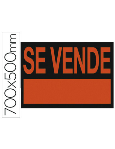 Cartel plastico archivo 2000  "se vende " rojo fluorescente 700x500 mm