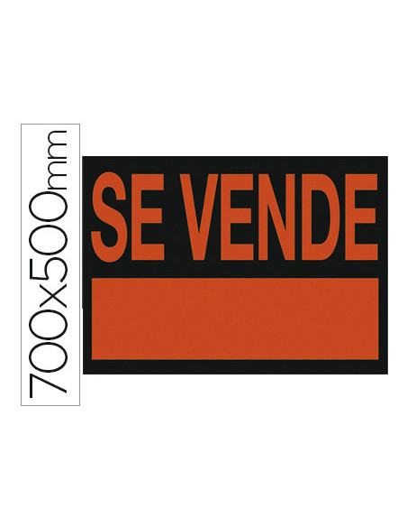 Cartel plastico archivo 2000  "se vende " rojo fluorescente 700x500 mm