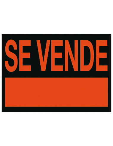 Cartel plastico archivo 2000  "se vende " rojo fluorescente 700x500 mm
