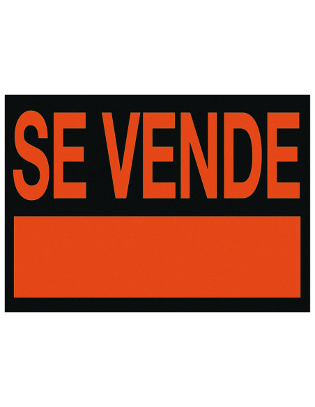Cartel plastico archivo 2000  "se vende " rojo fluorescente 700x500 mm