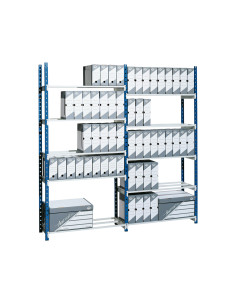 Estanteria paperflow metalica azul 5 estantes guiasmetal ultrarresistentes 180 kgpor estante 200x100x35 cm 2