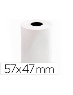 Rollo sumadora termico q-connect 57 mm ancho x 47mm diametro para maquinas tarjetade creditos sin bisfenol a