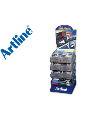 Rotulador artline pizarra verde negra epw-4 expositor de 48 unidades colores surtidos