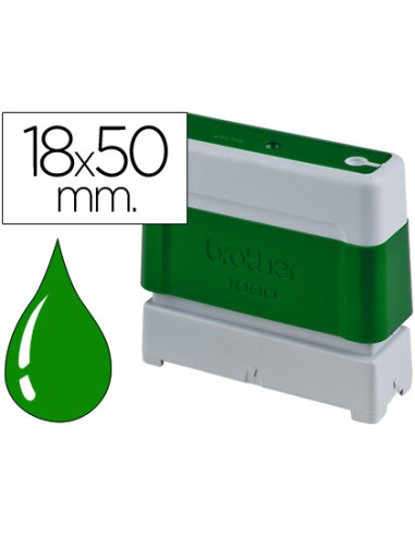 Sello automatico brother 18 mm x 50 mm verde