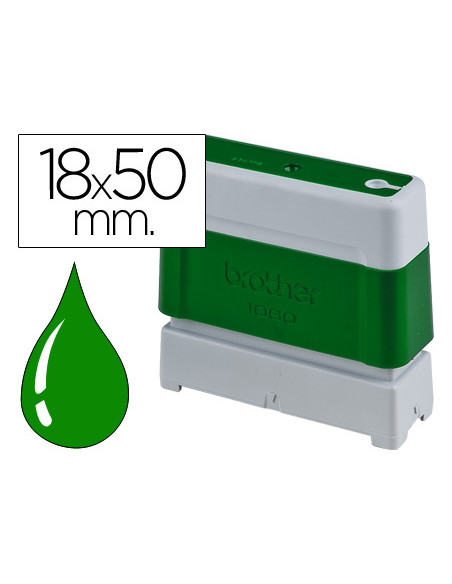 Sello automatico brother 18 mm x 50 mm verde