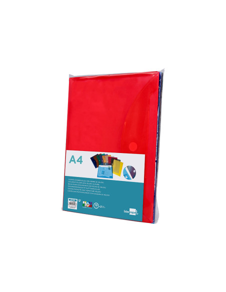 Carpeta liderpapel dossier a4 cierre de velcro colores surtidos pack 10+2 gratis