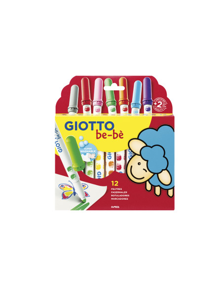 Rotulador giotto super bebe caja de 12 colores surtidos