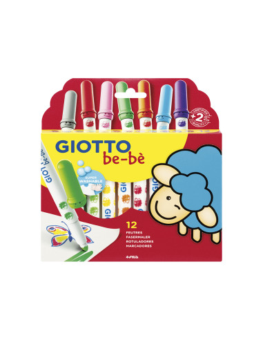 Rotulador giotto super bebe caja de 12 colores surtidos
