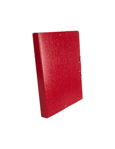 Carpeta proyectos liderpapel folio lomo 30mm carton gofrado roja