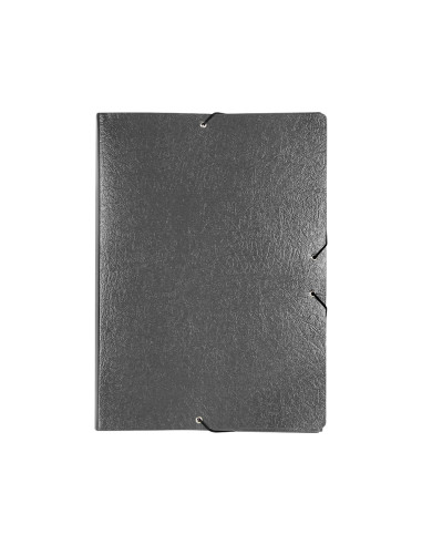 Carpeta proyectos liderpapel folio lomo 90mm carton gofrado gris