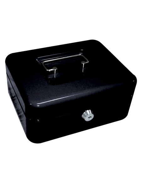 Caja caudales q-connect 8 " 200x160x90 mm negra con portamonedas