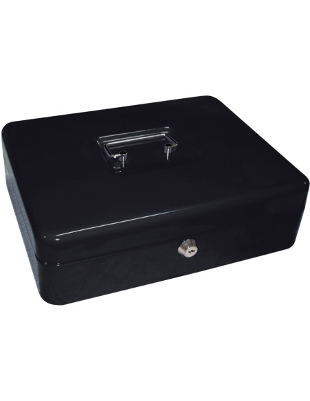 Caja caudales q-connect 12 " 300x240x90 mm negra con portamonedas