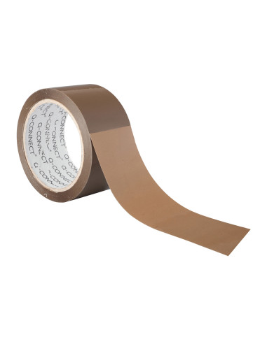Cinta adhesiva q-connect polipropileno havana 66 mt x 50 mm para embalaje bajo ruido
