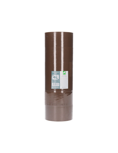 Cinta adhesiva q-connect polipropileno havana 66 mt x 50 mm para embalaje bajo ruido