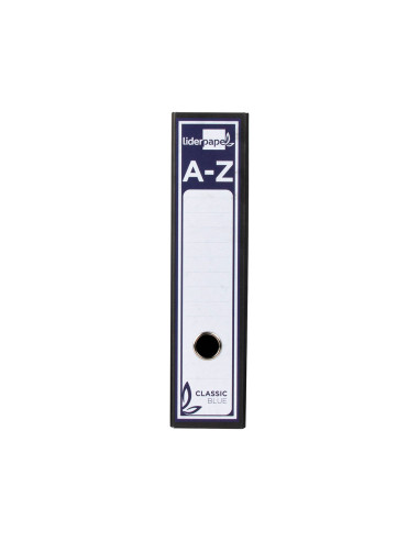 Archivador de palanca liderpapel folio classic blue carton entrecolado sin rado lomo 80mm negro compresor metal