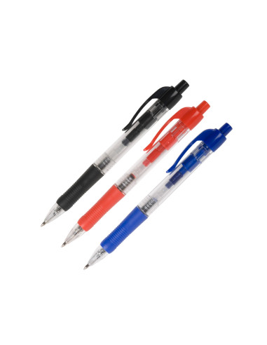 Boligrafo q-connect retractil con sujecion de caucho tinta aceite 0,7 mm color negro