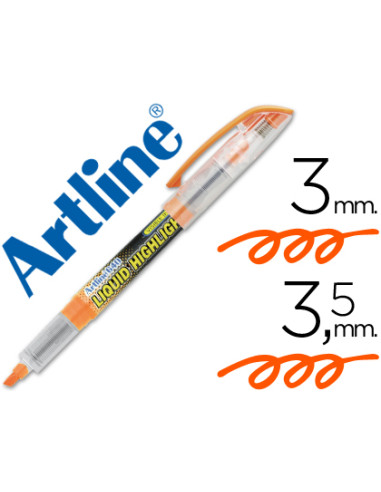 Rotulador artline fluorescente ek-640 naranja punta biselada