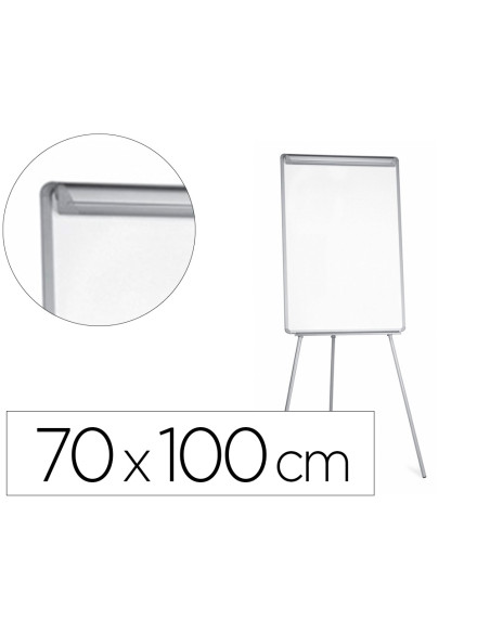 Pizarra blanca q-connect con tripode 70x100 cm para convenciones superficie laminada escritura directa