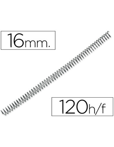 Espiral metalico yosan negro paso 64 5:1 16 mm calibre 1,20 mm