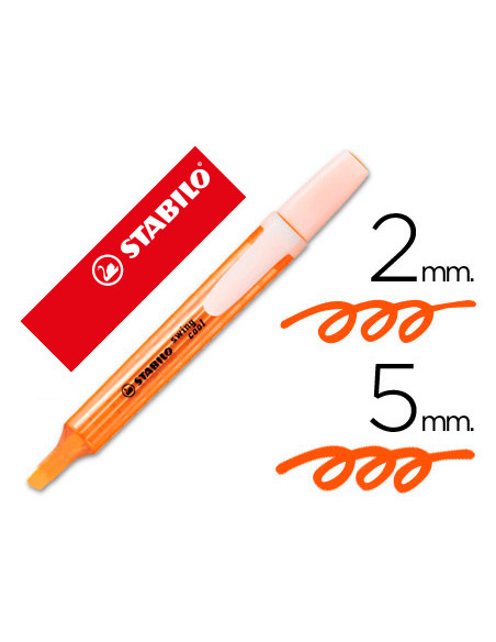 Rotulador stabilo marcador fluorescente swing cool naranja