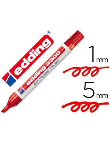 Rotulador edding marcador 3300 n.2 rojo punta biselada recargable