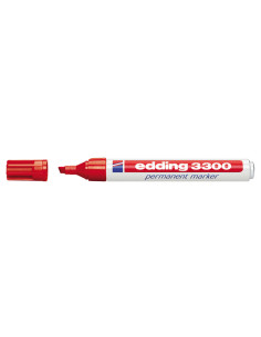 Rotulador edding marcador 3300 n.2 rojo punta biselada recargable 2