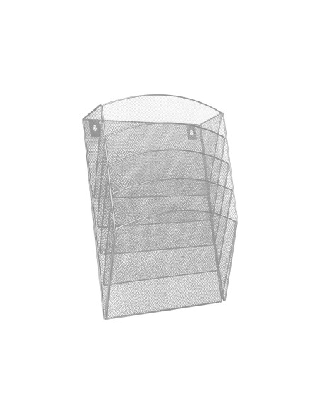 Expositor mural q-connect de pared 5 bandejas din a4 plateado 9,3x31,5x44 cm