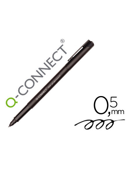 Rotulador q-connect retroproyeccion punta fibra super fina redonda 0.5 mm permanente negro