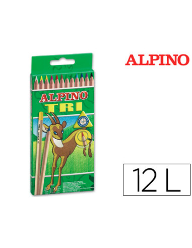 Lapices de colores alpino tri estuche de 12 colores surtidos