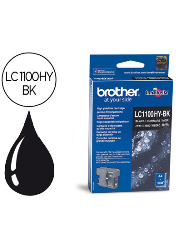 Ink-jet brother lc-1100bk negro alta capacidad 900 pag