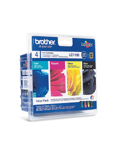 Ink-jet brother lc-1100valbp /m/y/c pack 4 colores 450 pagbk 325 pag m/y/c 2