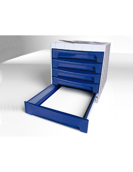 Fichero cajones de sobremesa archivo 2000 305x370x215 mm bandeja organizadora superior 6 cajones azul opaco