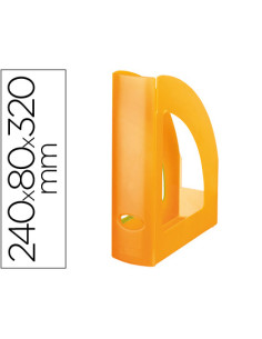 Revistero plastico q-connect naranja translucido