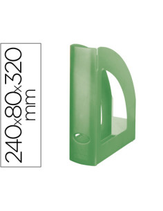 Revistero plastico q-connect verde translucido