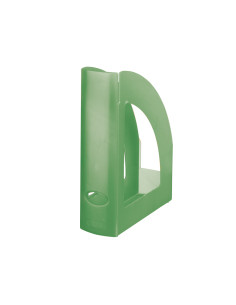 Revistero plastico q-connect verde translucido 2