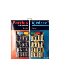 Parchis con ajedrez tablero grande 4 jugadores 41x40x4,8 cm 2